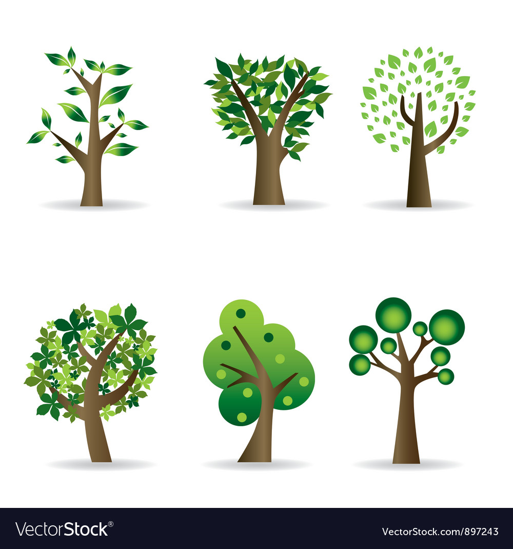 Abstract Trees Royalty Free Vector Image Vectorstock