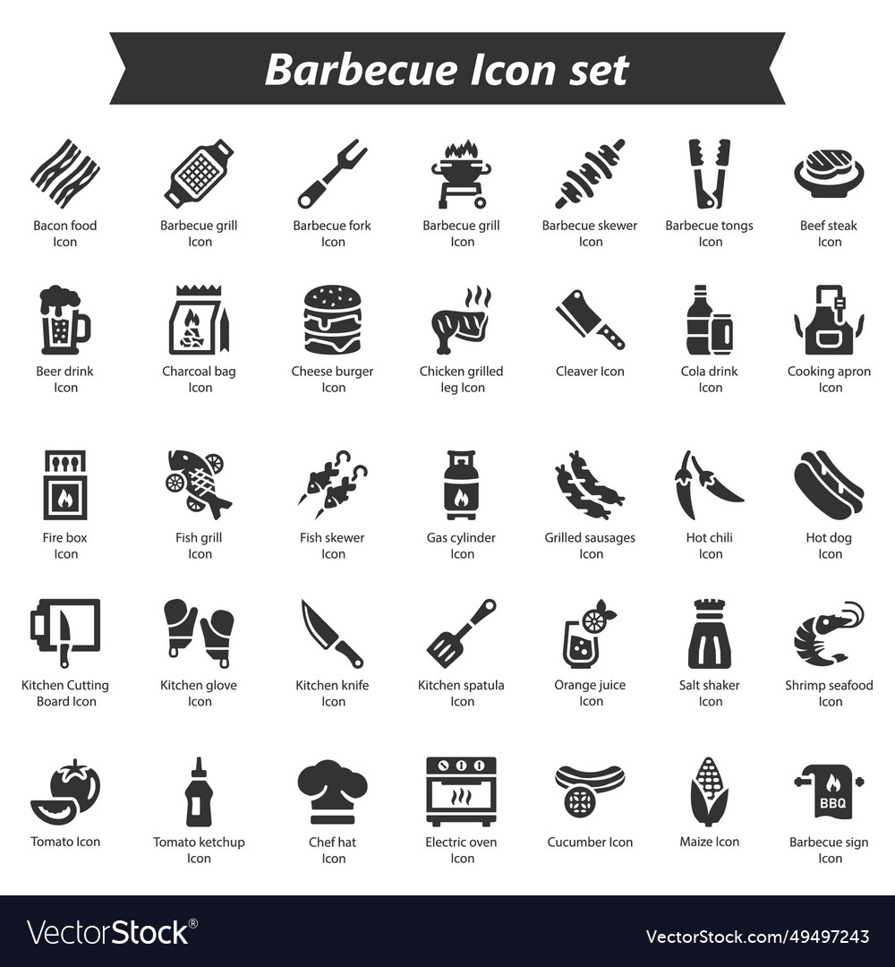 Barbecue icon set