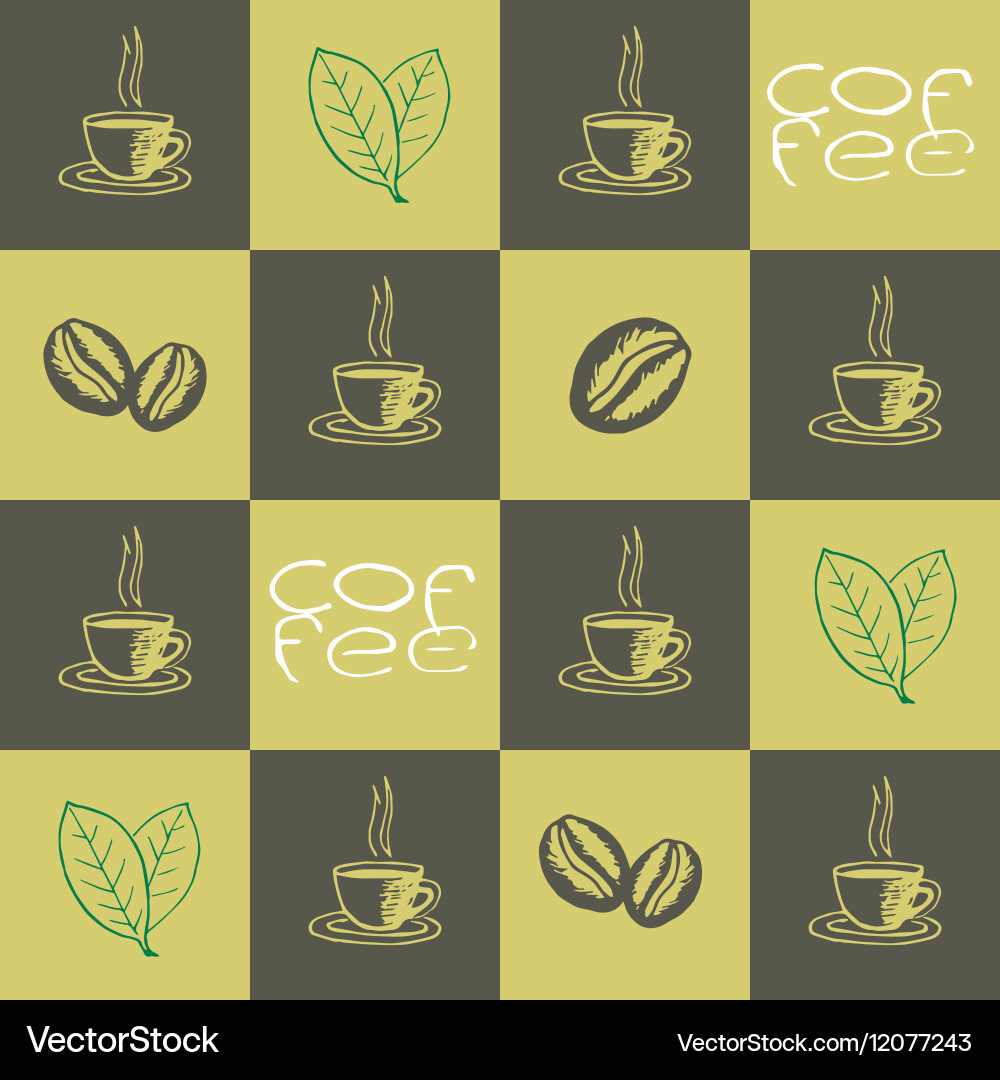 Coffee seamless pattern Royalty Free Vector Image