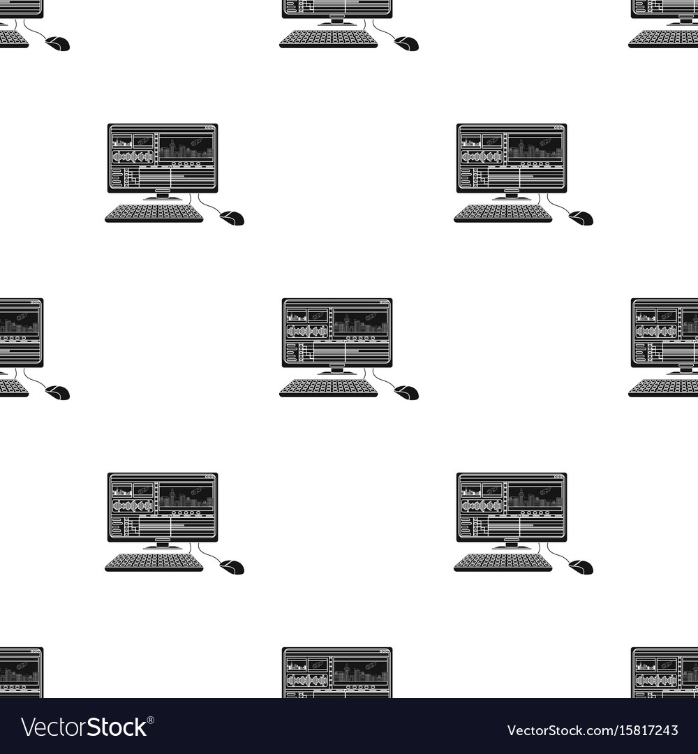 Computer with keyboardmaking movie single icon