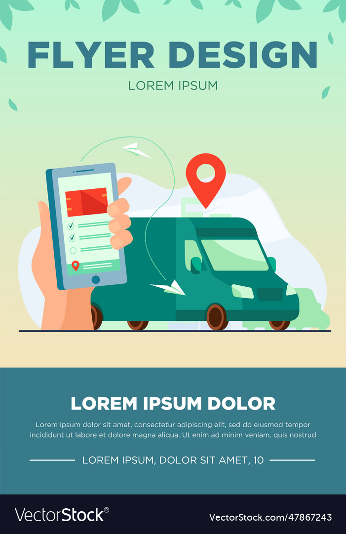 Customer using mobile app for tracking order vector image Customer using mobile app for tracking order