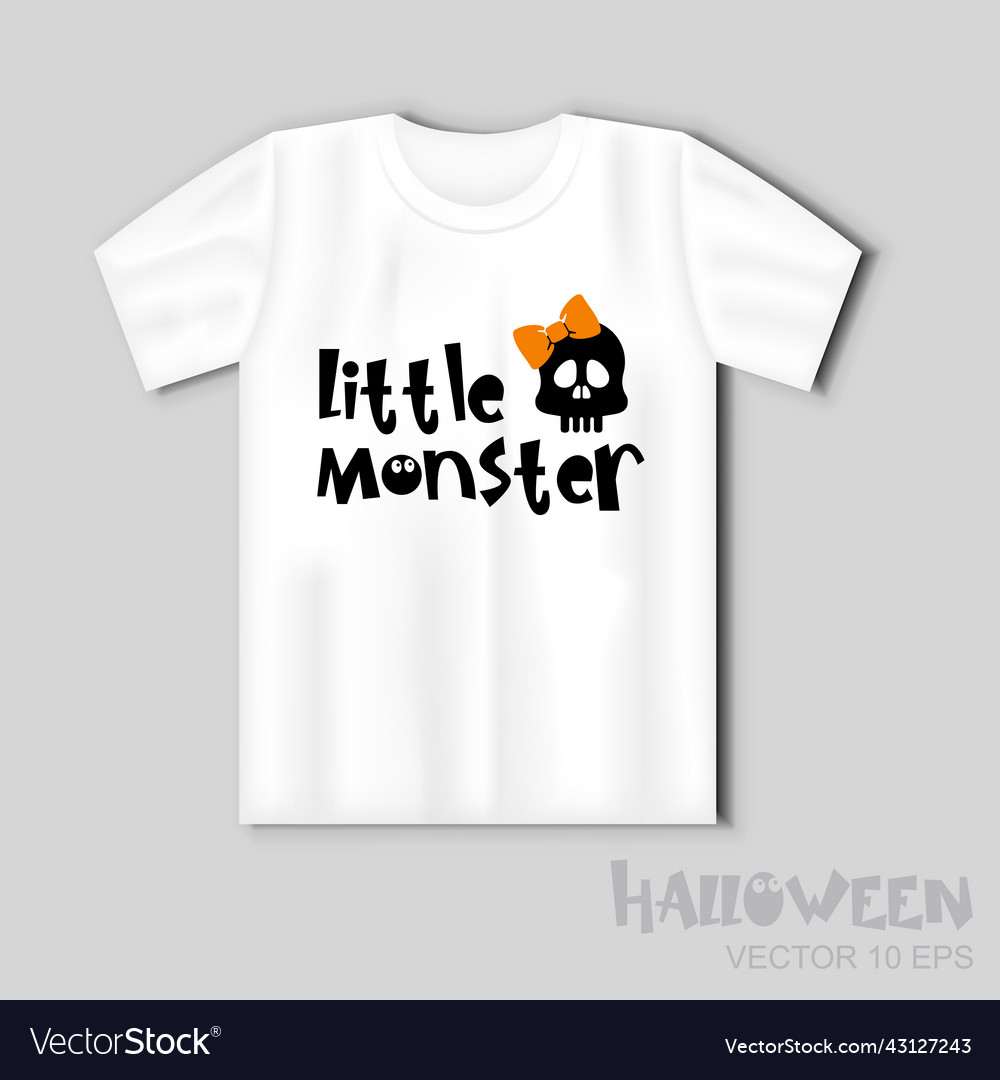 Kleines Monster - lustiges Schreiben für Halloween Vector Image Kleines Monster - lustiges Schreiben für Halloween