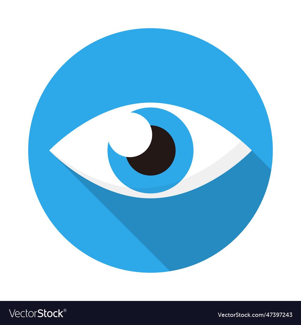 Modern blue eye with shadow icon Royalty Free Vector Image