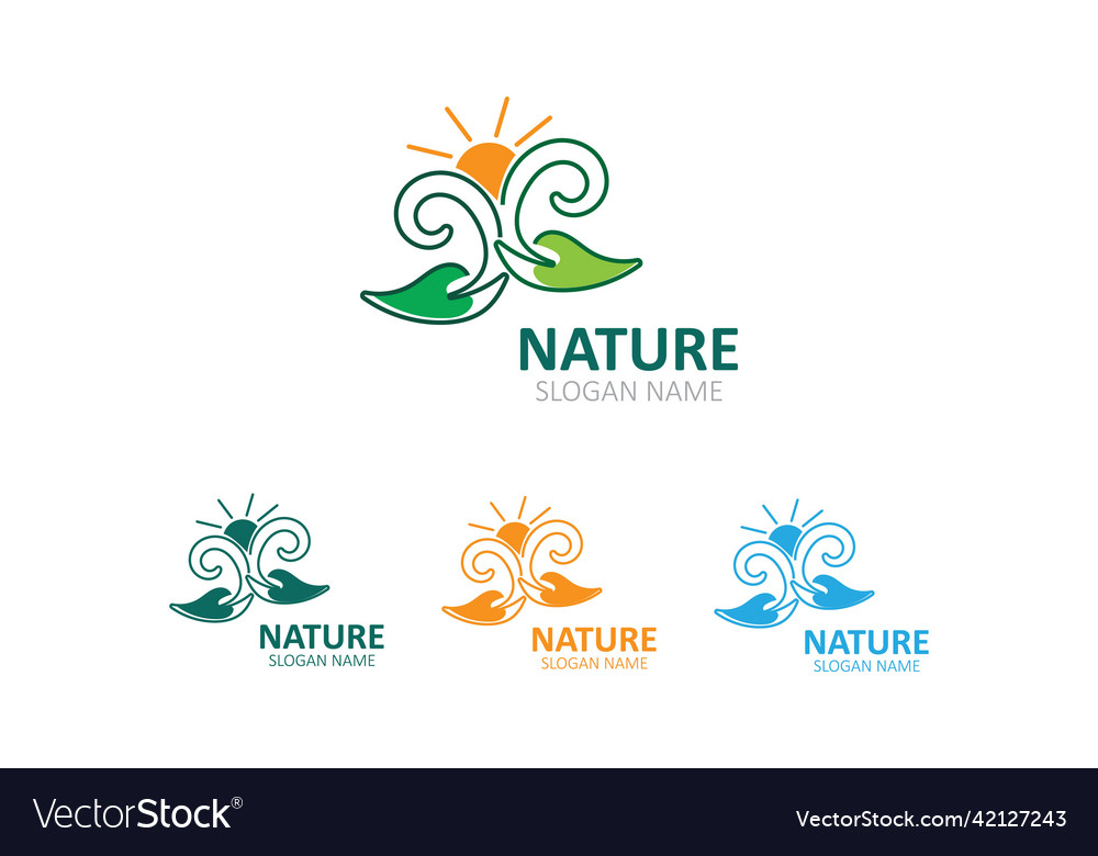 Natur-Logo-Bild grün tropische Blätter Design vector image Natur-Logo-Bild grün tropische Blätter Design