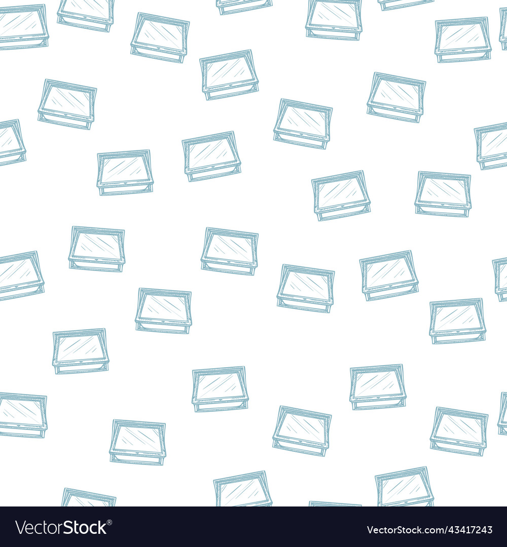 Opened window lean forward seamless pattern retro