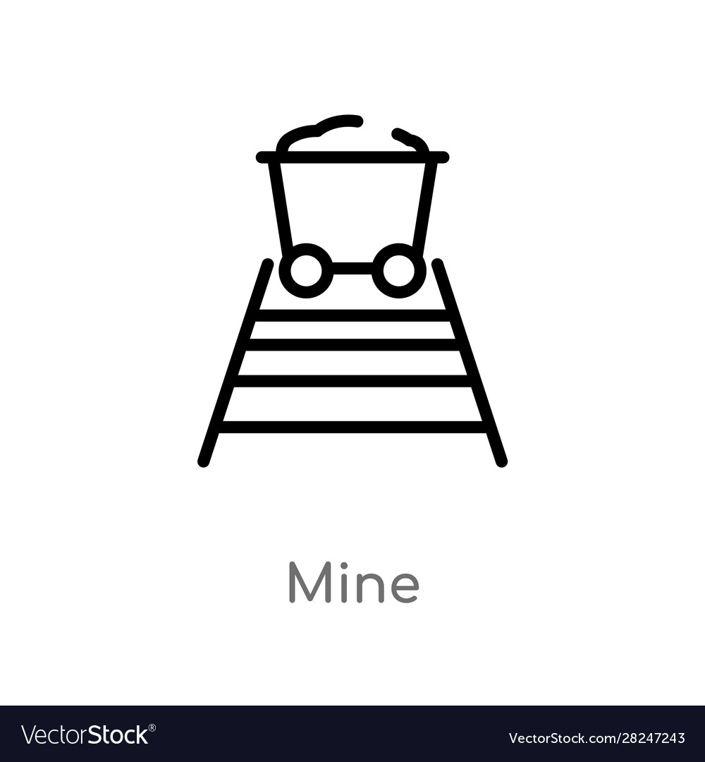 Outline mine icon isolated black simple line