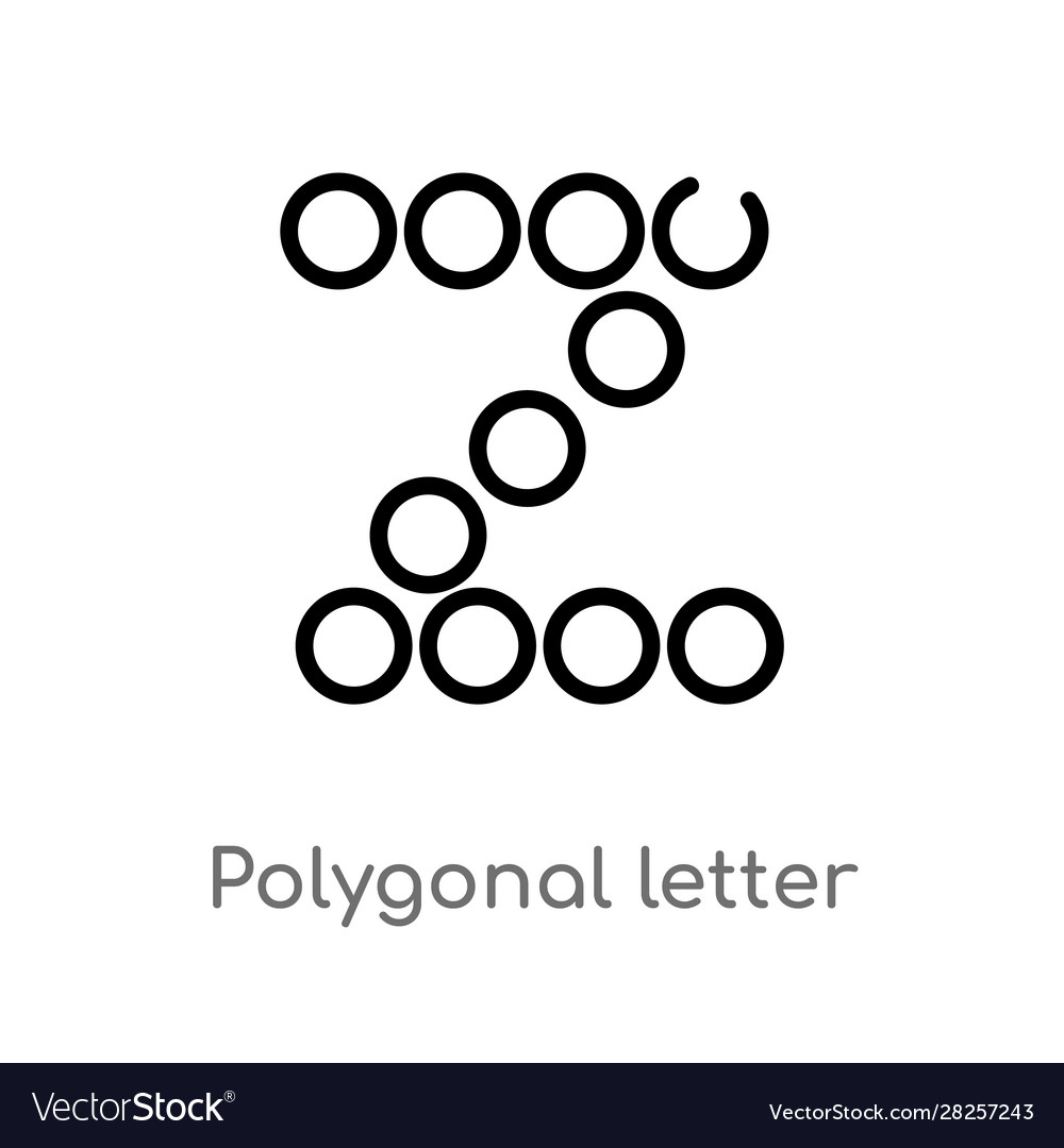 Outline polygonal letter z small triangles