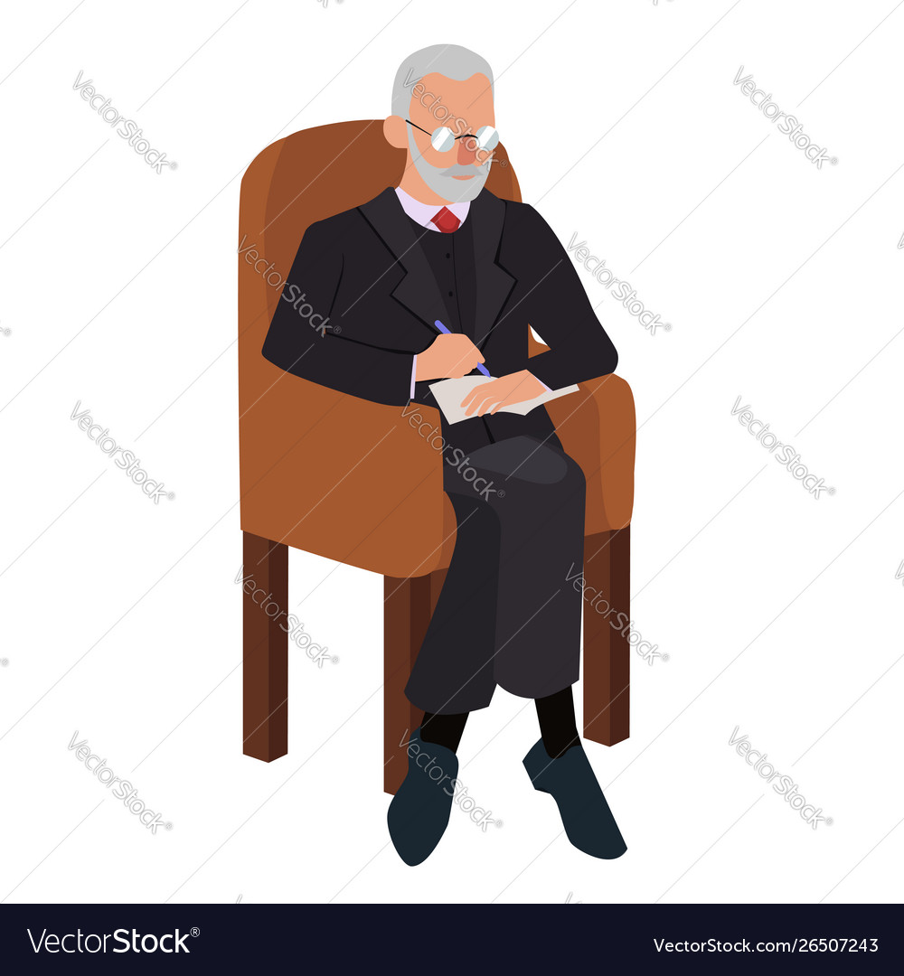 Psychologist in chair adult man Royalty Free Vector Image