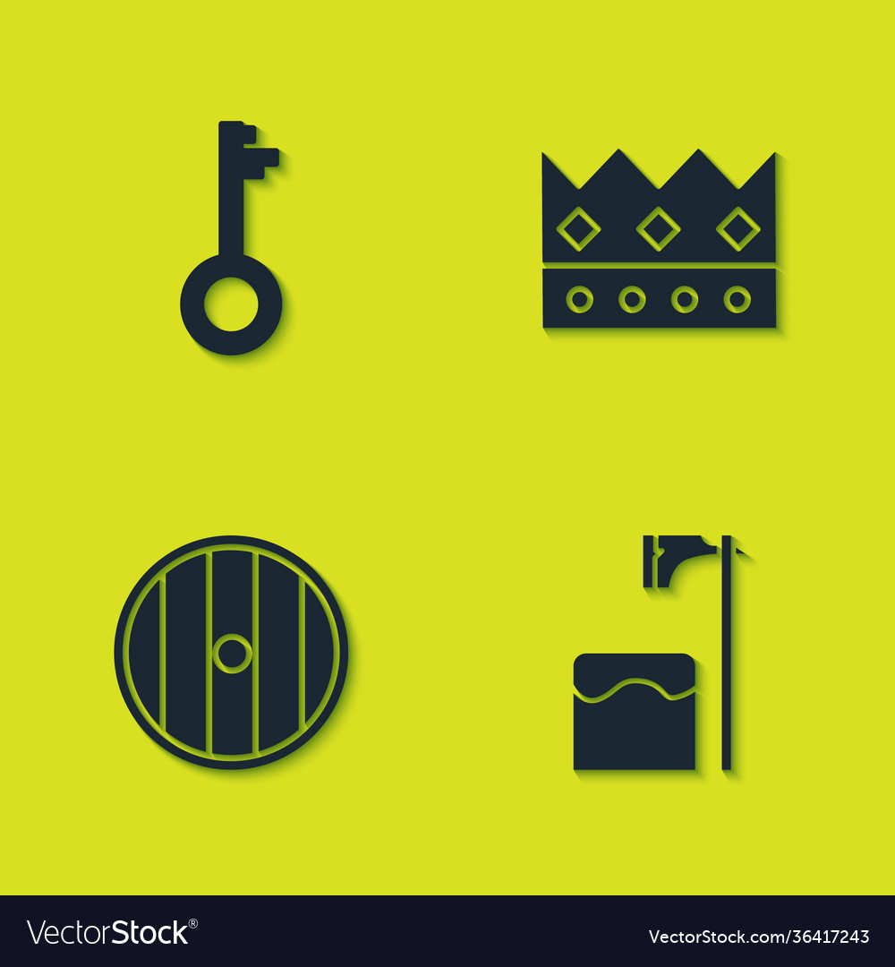 Set old key executioner axe in tree block round Vector Image Set old key executioner axe in tree block round