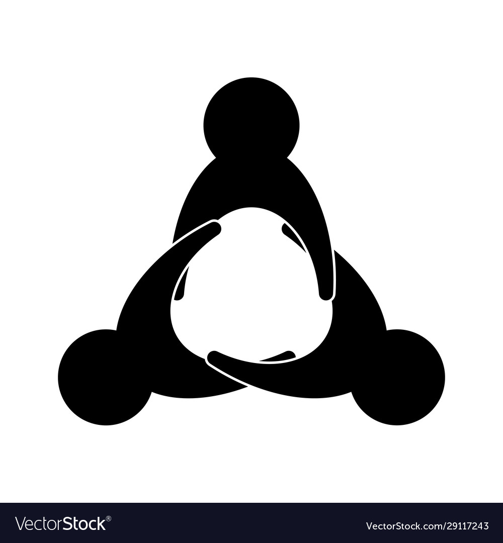 Symbol unity different people simple design vector image Symbol unity different people simple design