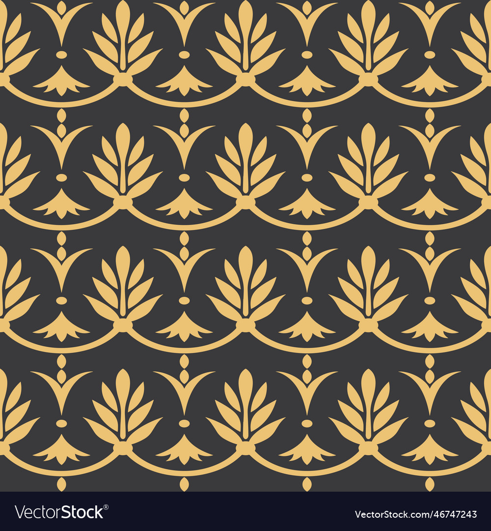 Wallpaper baroque damask seamless background gold Vector Image
