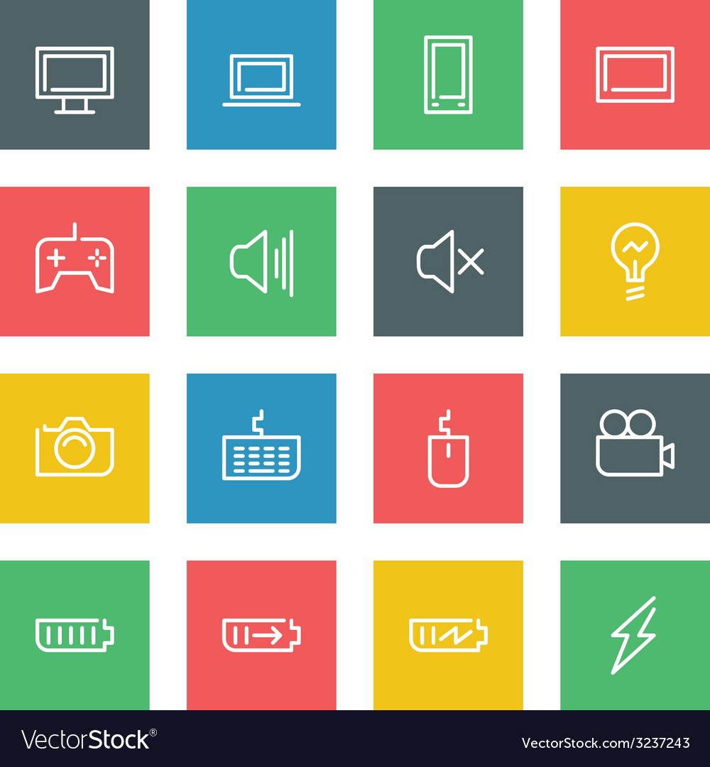 White thin line icons set for web and mobile