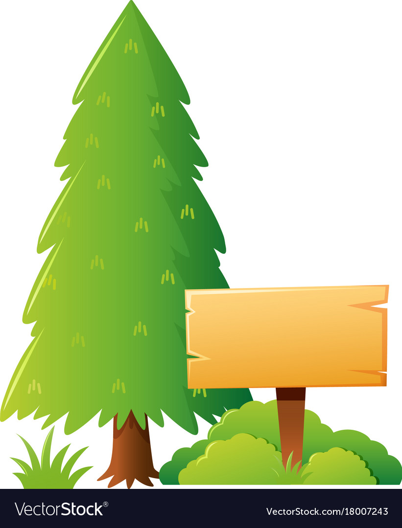 wooden sign template with park background vector image