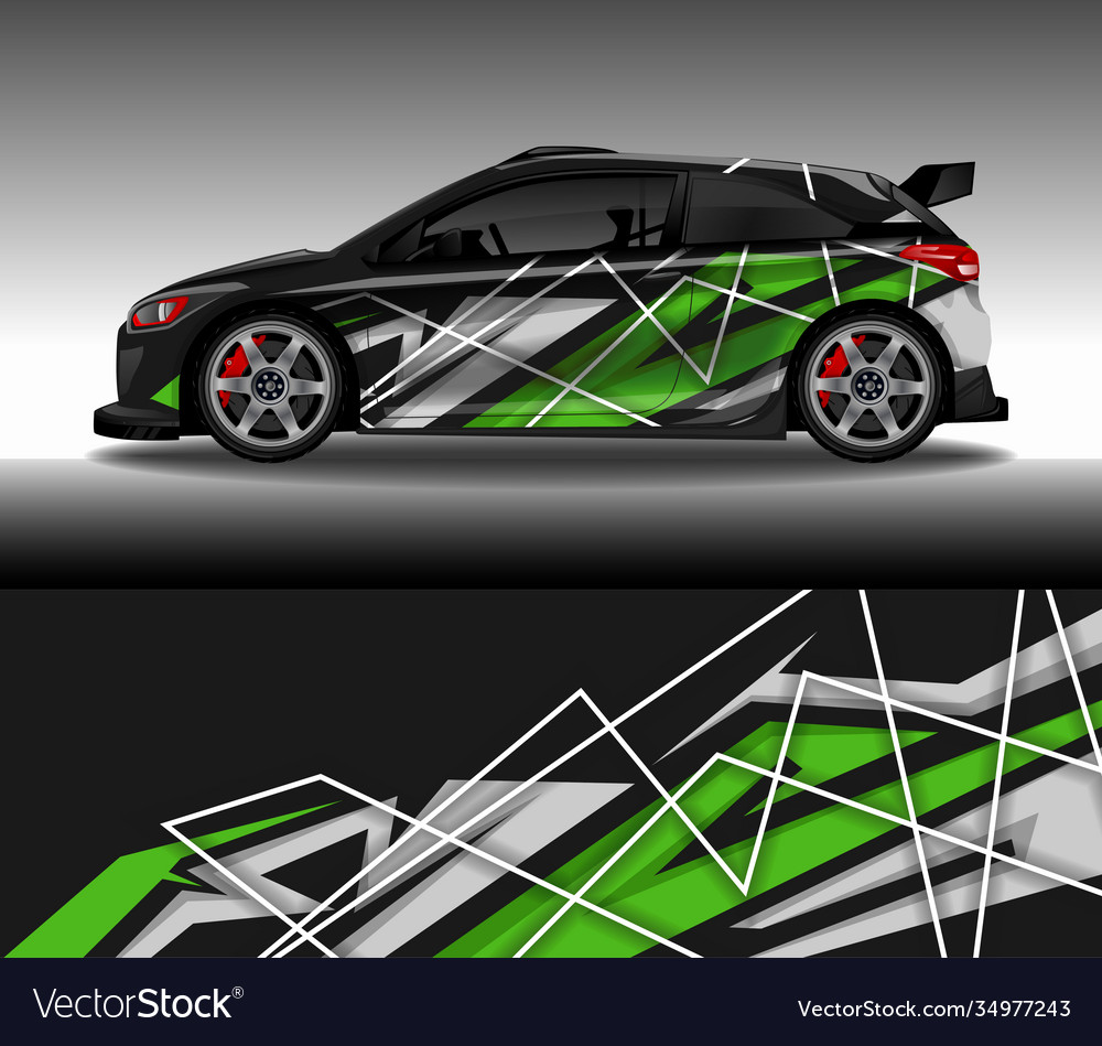 Wrap car decal design custom livery race rally Vector Image