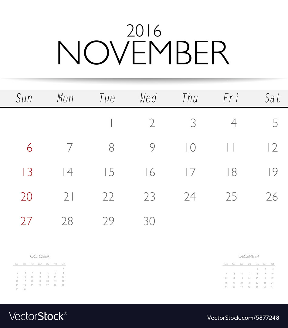 2016 calendar monthly template