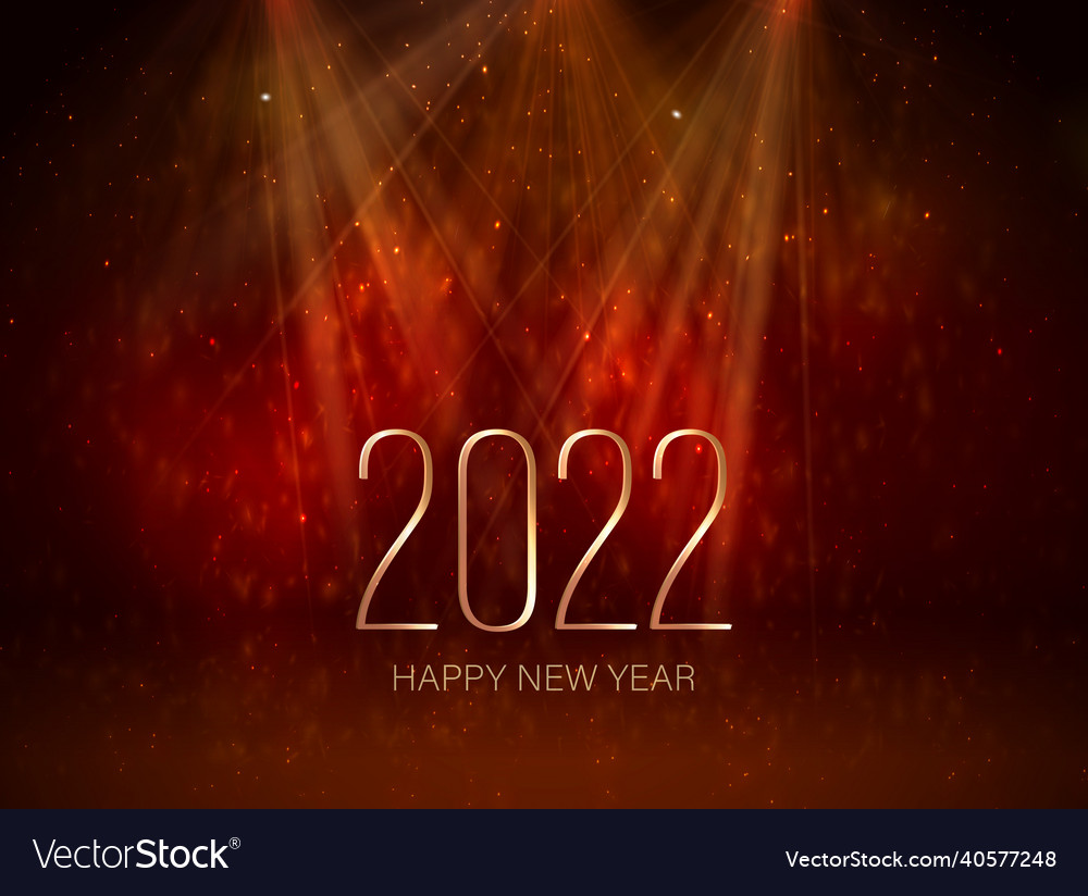 2022 metallic numbers with christmas tree and text