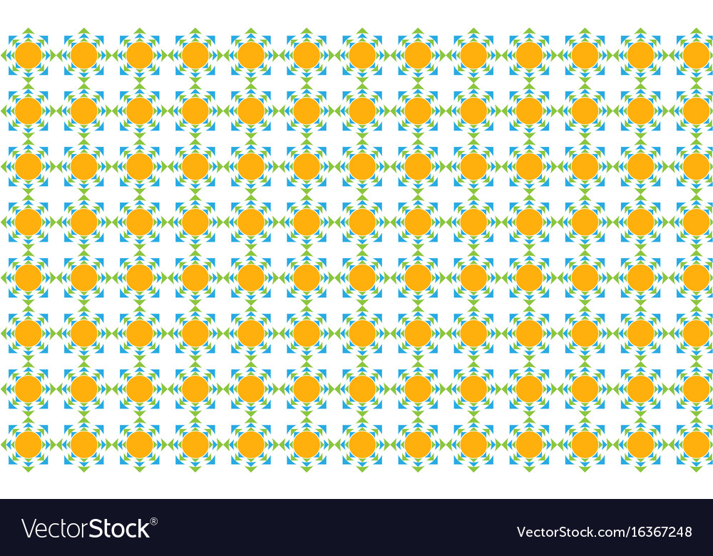 A pattern of colored triangles on white