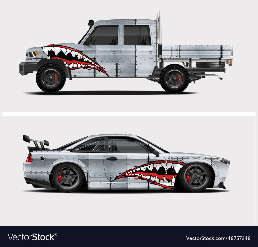 Aggressive American Flag Car Wrap