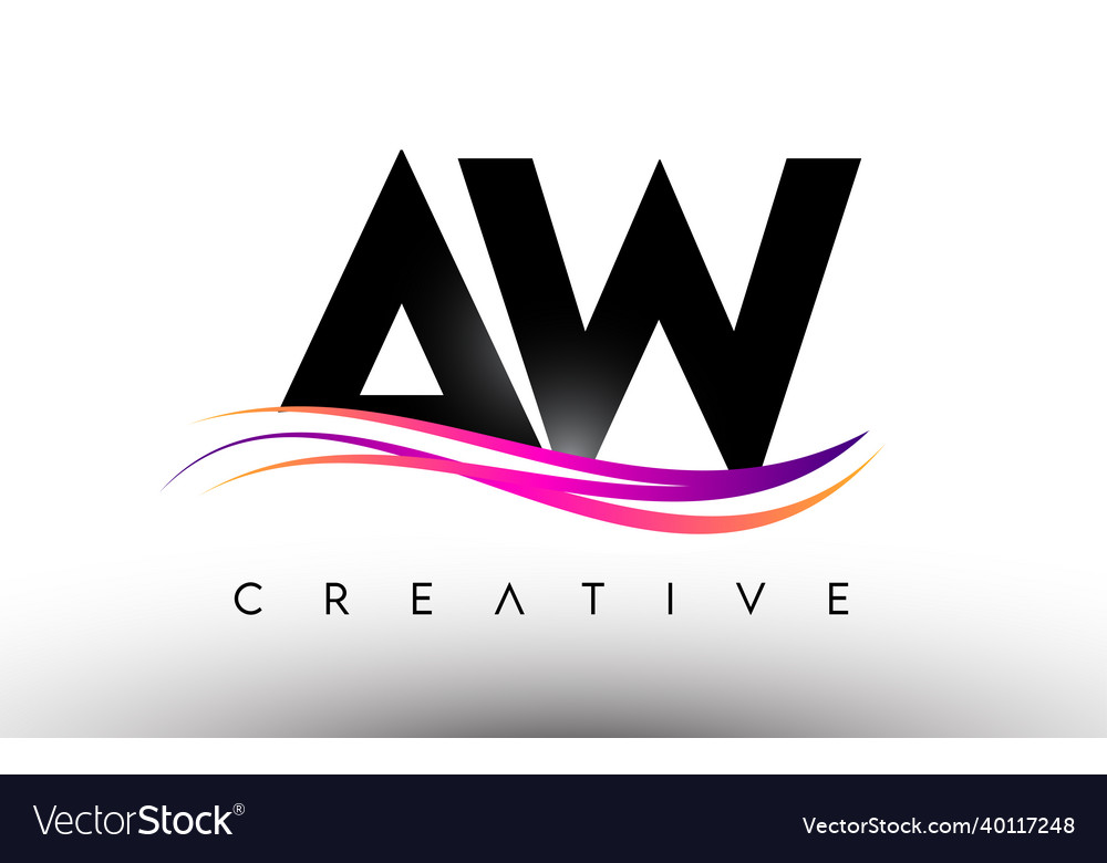 Aw logo letter design icon letters Royalty Free Vector Image