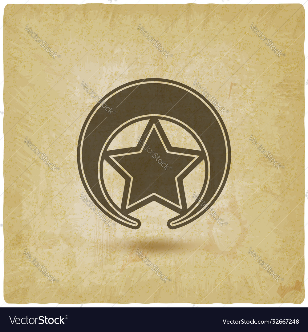 Badge with star on vintage background vector image Badge with star on vintage background