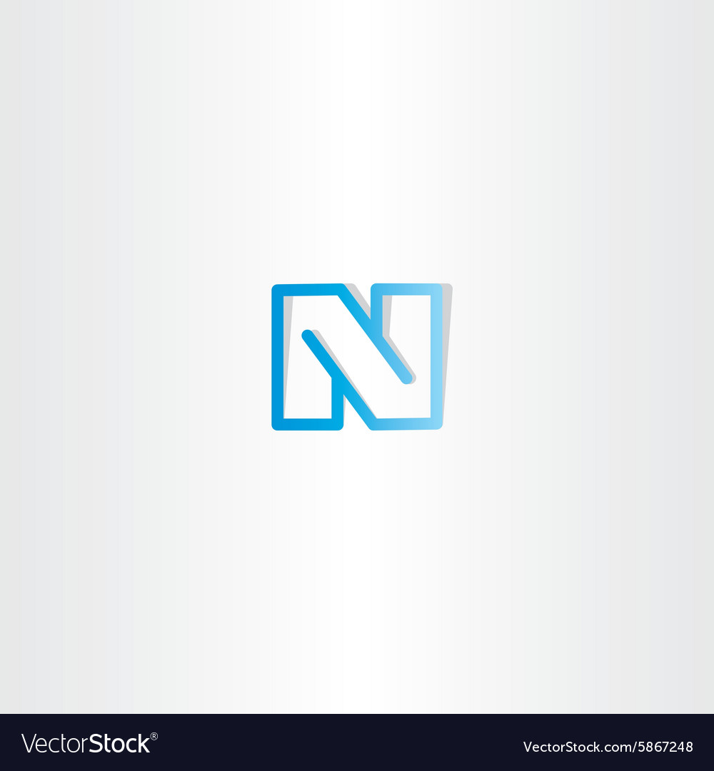 Blauer Buchstabe n Linienlogo