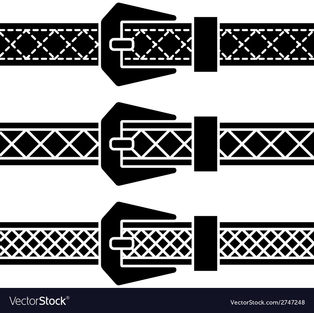 Buckle belt black symbols