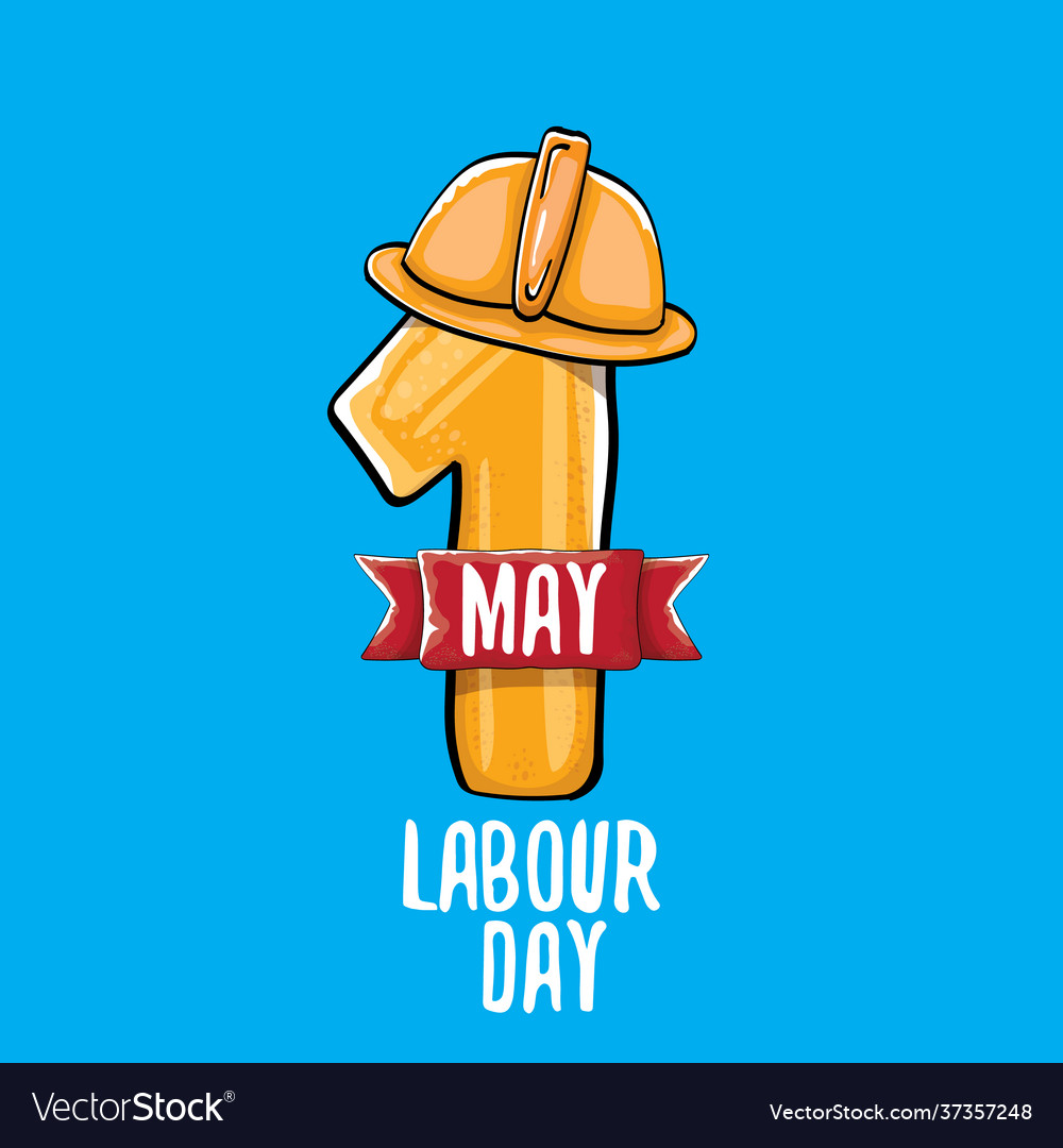 Cartoon happy labour day label isolated Royalty Free Vector