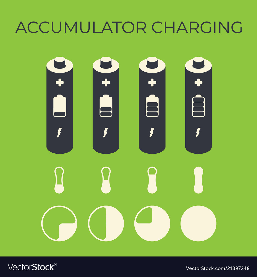 Charging status of battery element for infographic vector image Charging status of battery element for infographic