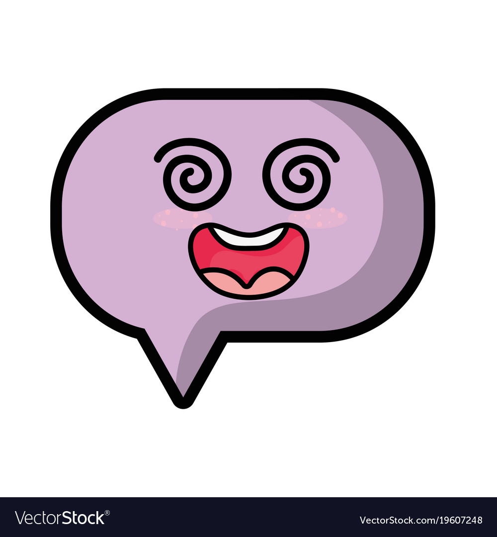 Dizzy chat bubble kawaii cartoon Royalty Free Vector Image Dizzy chat bubble kawaii cartoon Royalty Free Vector Image