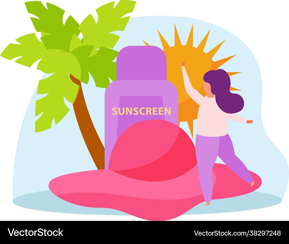 Flat sunscreen icon Royalty Free Vector Image - VectorStock