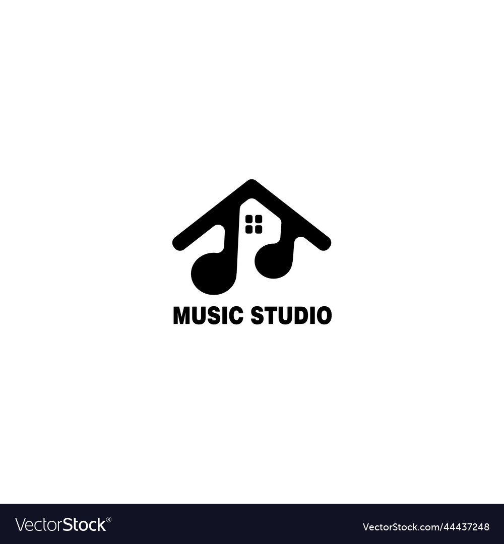 Home music logo design Royalty Free Vector Image