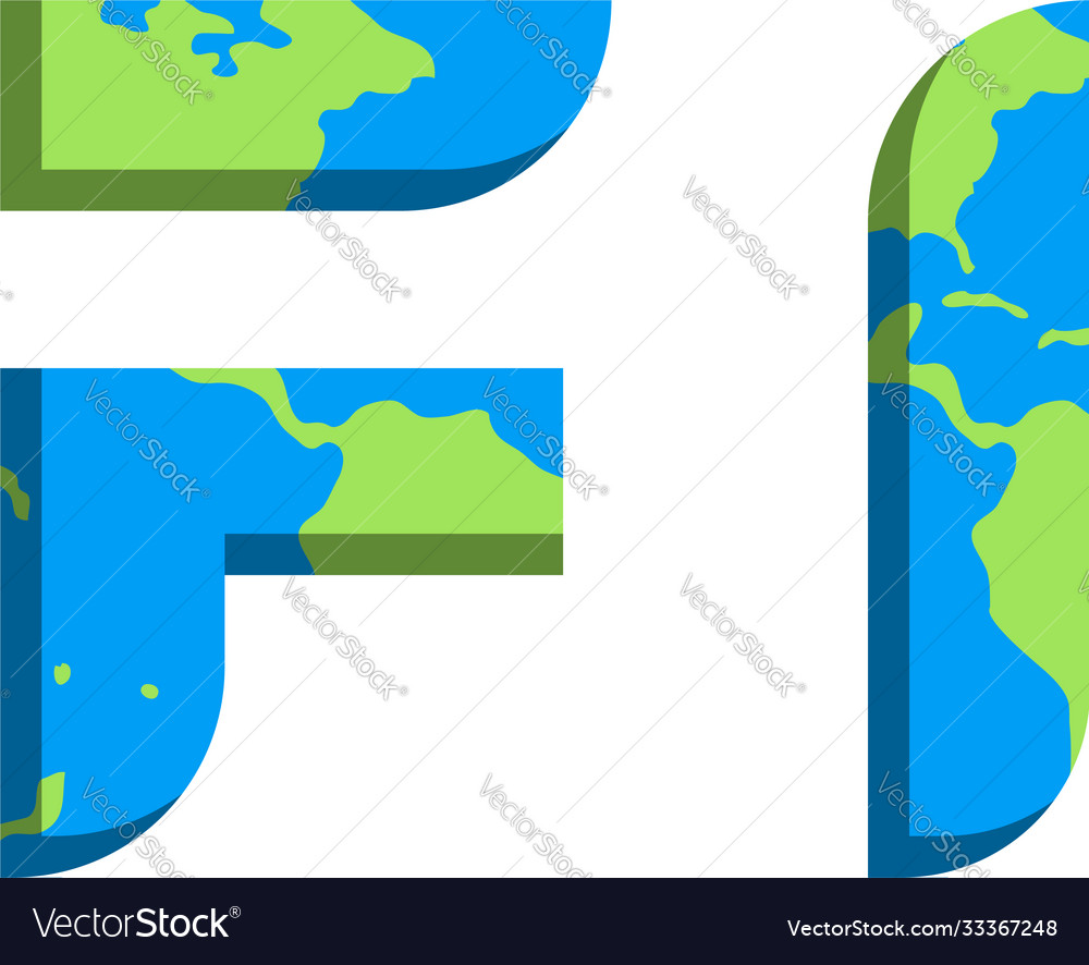 Initial fi logo design with world map style vector image Initial fi logo design with world map style