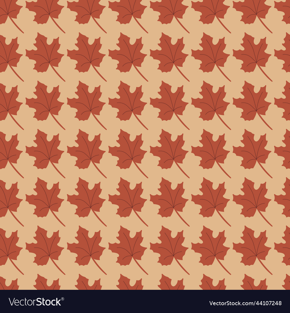Leaves pattern endless background with maple vector image Leaves pattern endless background with maple