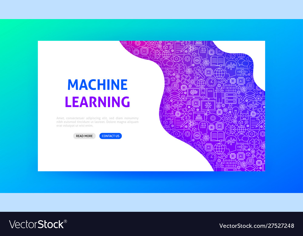 Machine learning landing page vector image Machine learning landing page