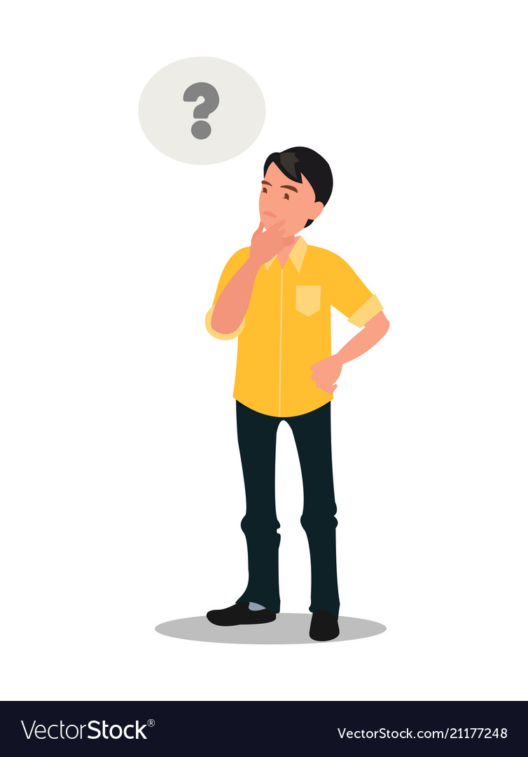 Man Contemplating Question Mark