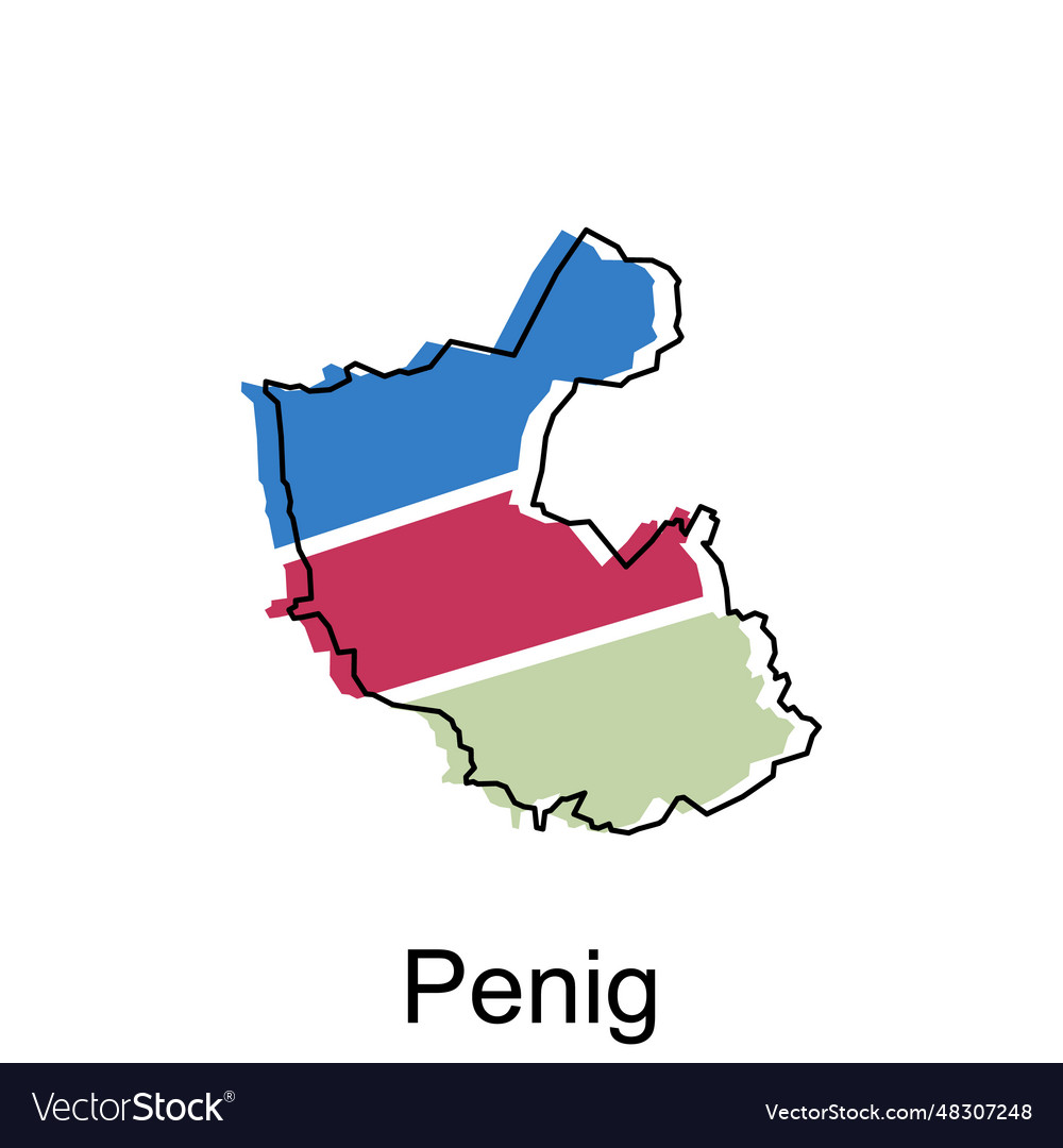 Map of penig city the german country Royalty Free Vector