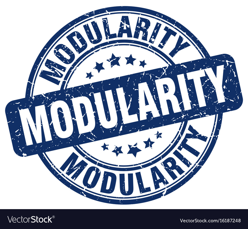 Modularity blue grunge stamp