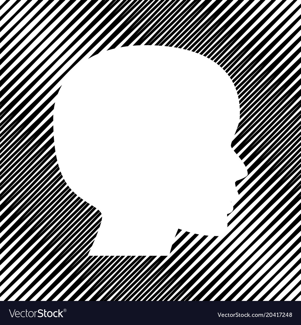 People head sign icon hole in moire
