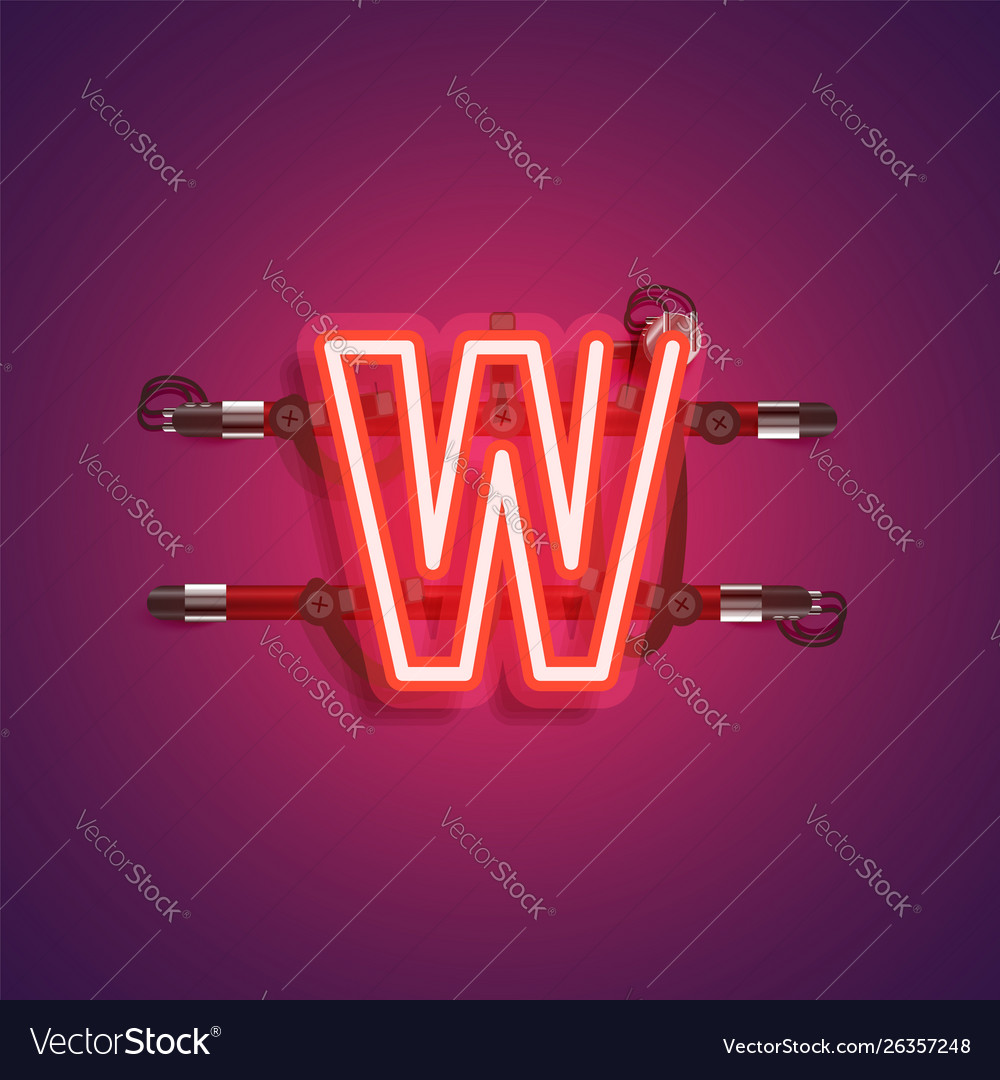 Realistic neon character with wires and console
