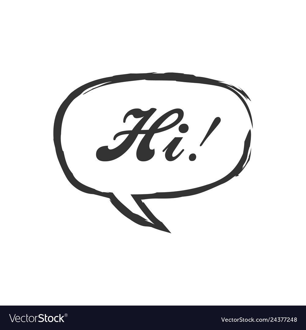 Speech bubble icon with text hi simple vector image Speech bubble icon with text hi simple