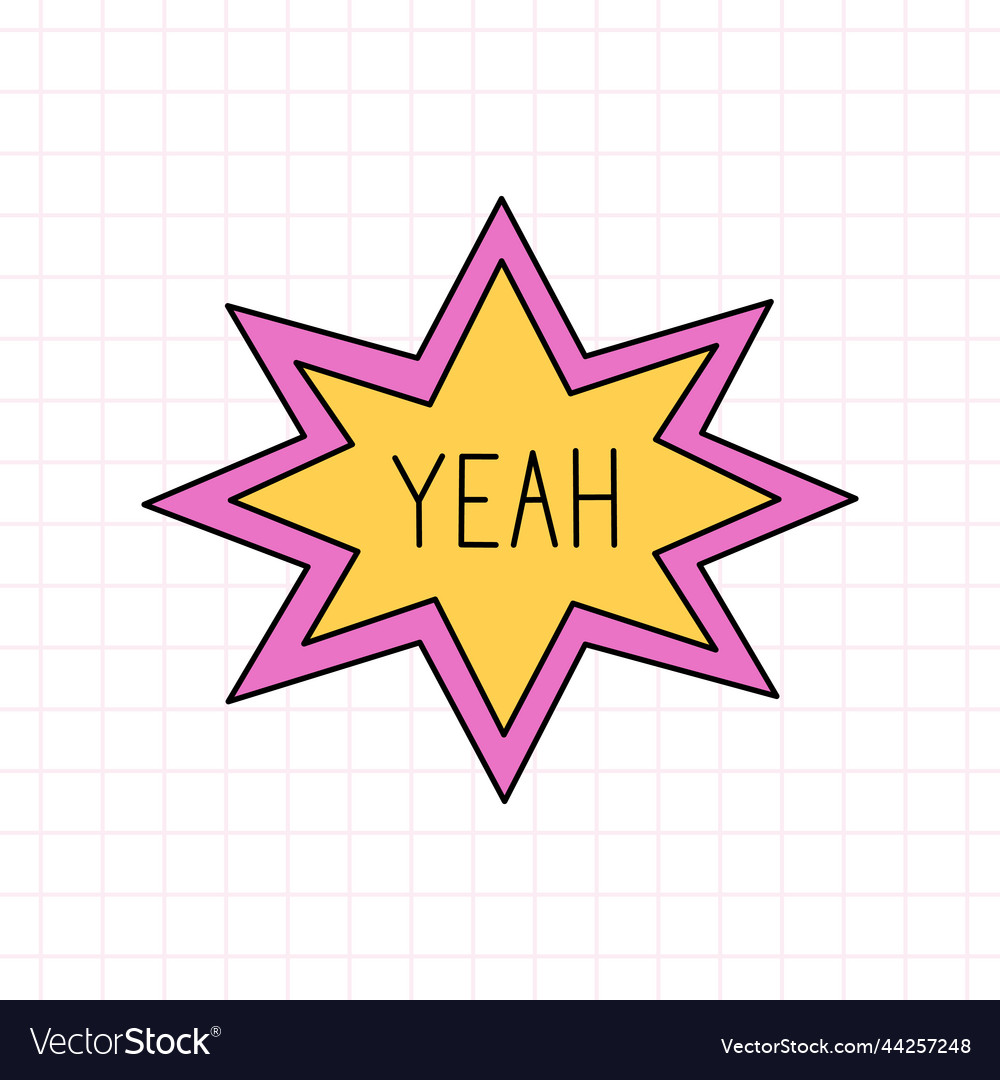 Speech bubble with the text yeah vector image Speech bubble with the text yeah