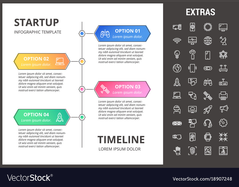 Startup infographic template elements and icons