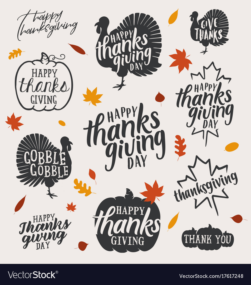 Thanksgiving calligraphic Royalty Free Vector Image