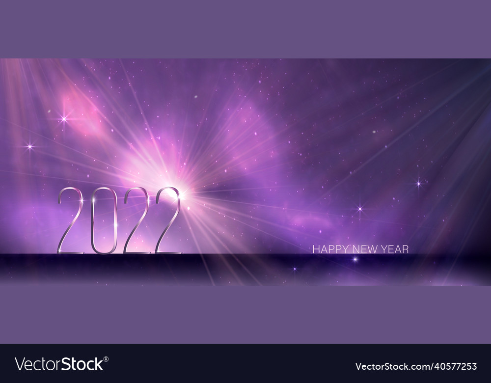 2022 metallic numbers with christmas tree and text