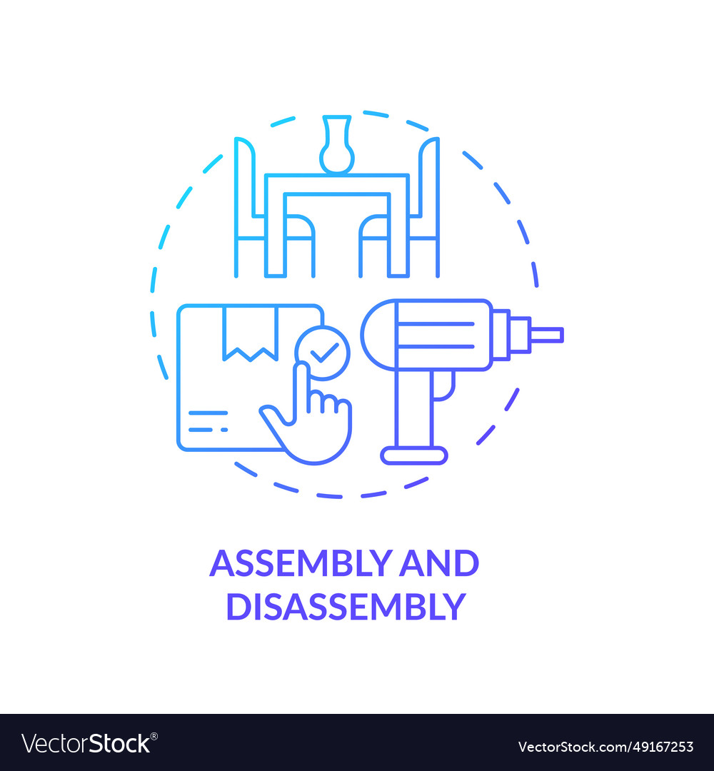 2d simple thin linear assembly and disassembly vector image 2d simple thin linear assembly and disassembly