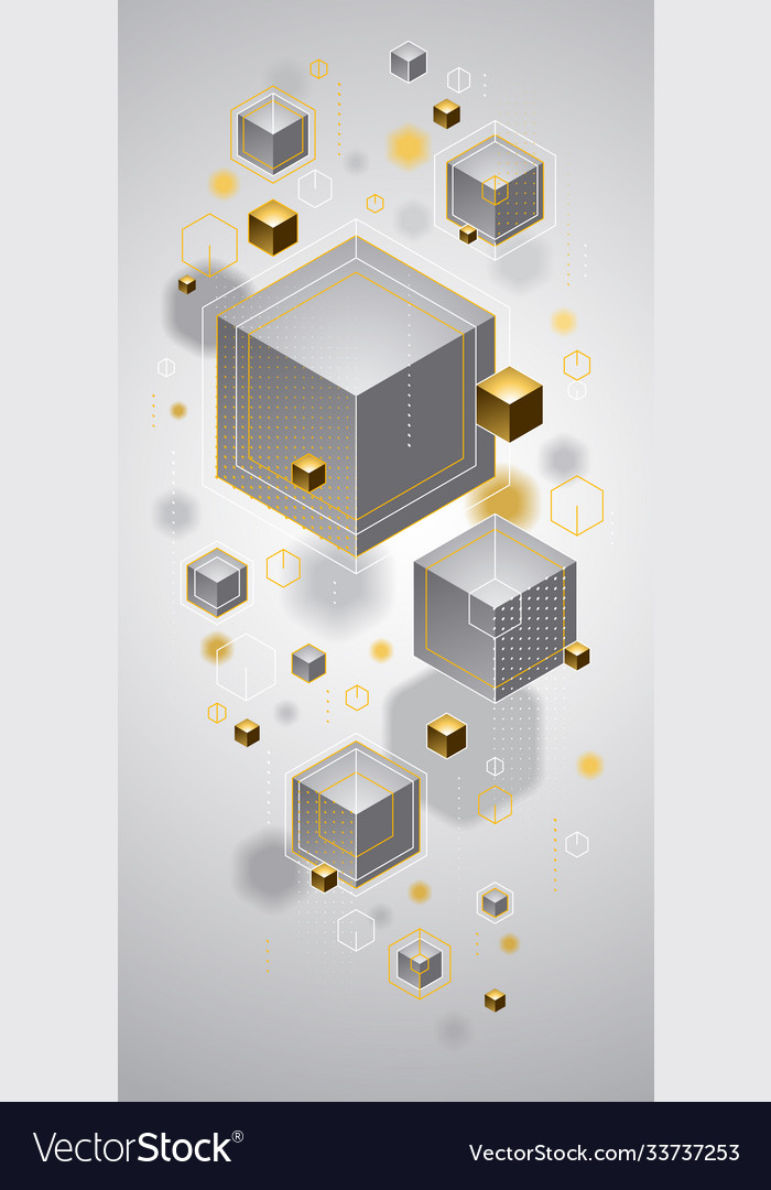 Abstract design with cluster 3d cubes Vector Image Abstract design with cluster 3d cubes