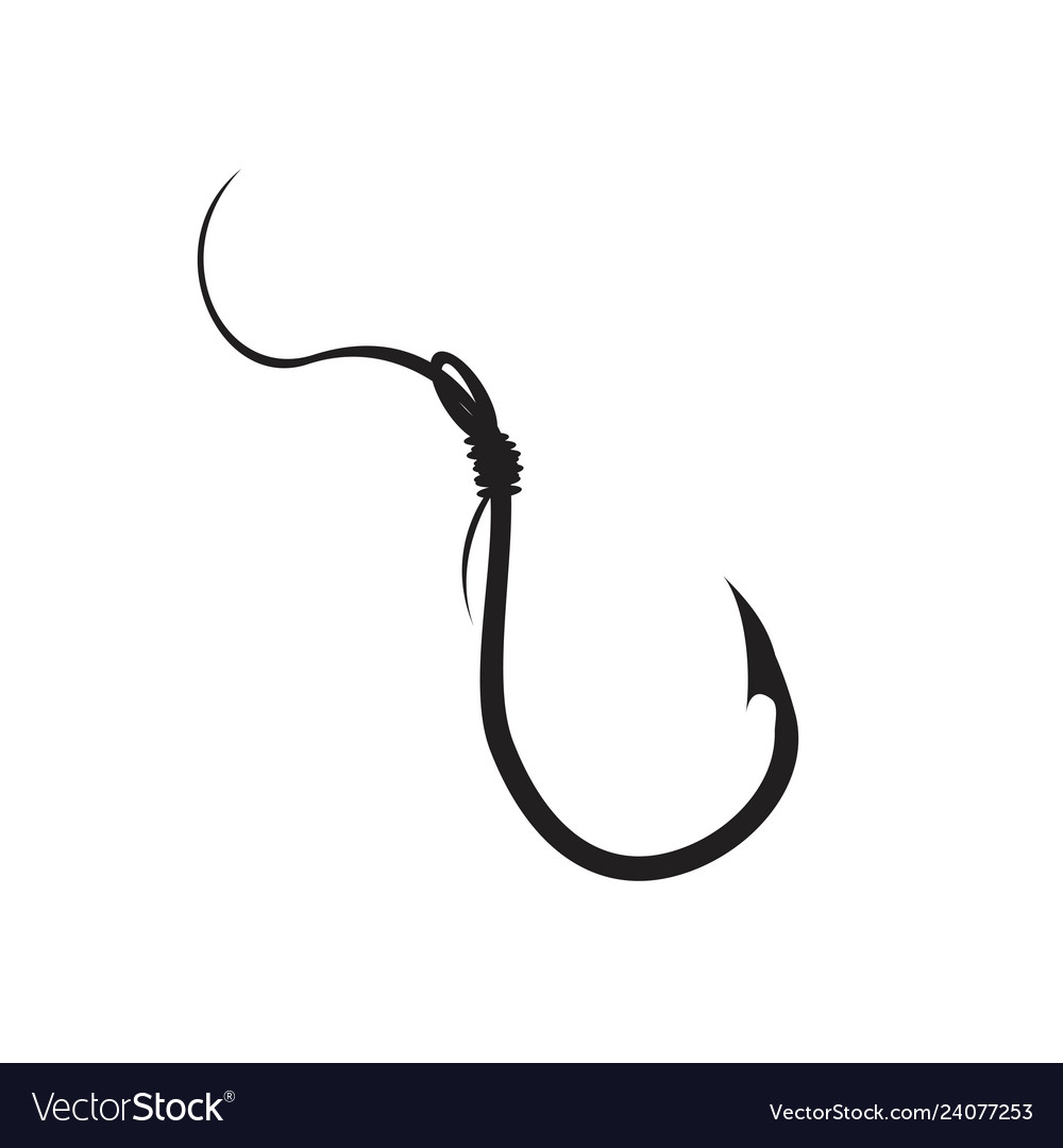 Black Fishing Hook Icon