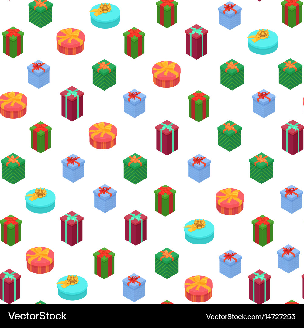 Bright colorful present and gift boxes seamless Vector Image