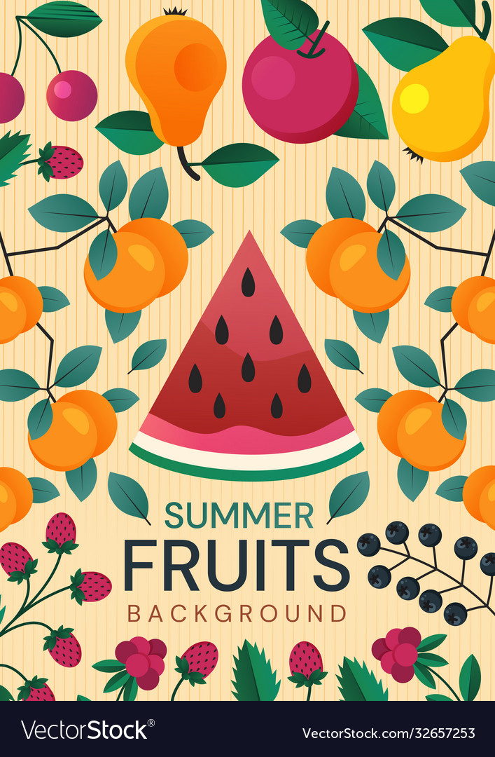 Colorful poster design healthy summer fruit