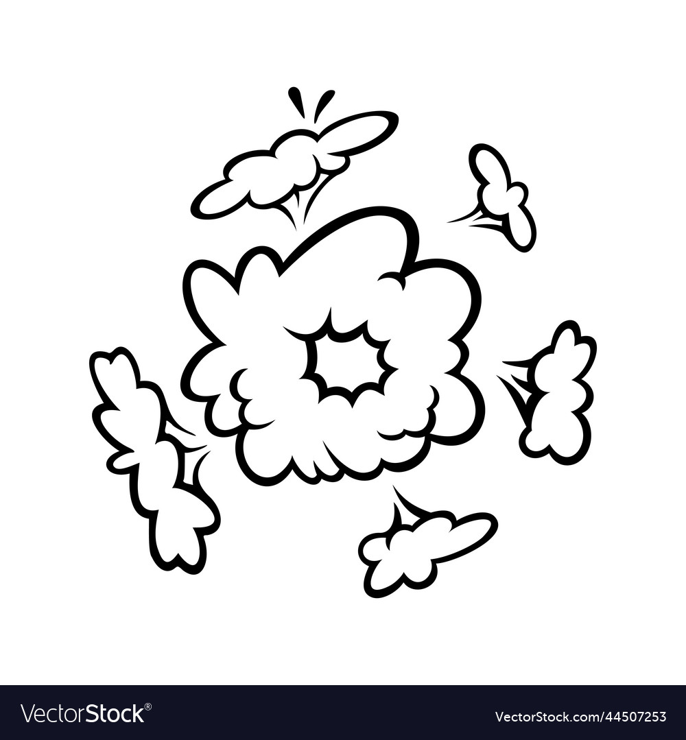 Comic boom effect clouds set of explosion bubbles Vector Image